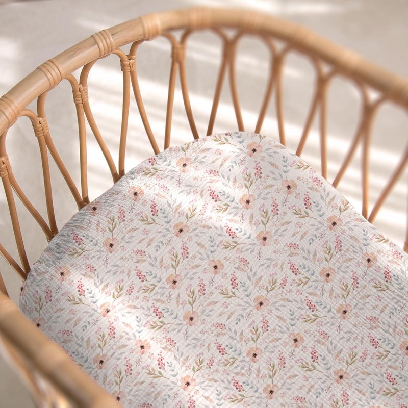 Termichy Baby Lounger Covers Muslin: Soft and Breathable Slipcover for Snuggle Me Lounger - Machine Washable & Zipper-Free for Safe Daily Use - Pink Floral for Girls - Image 4